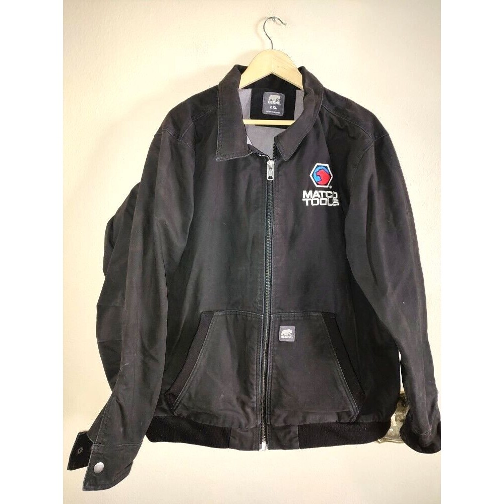 Men Berne Matco Tools Jacket Black Embroidered Logo Full Zip Size 2XL